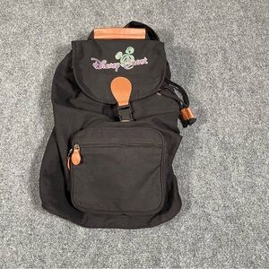 Disney Quest 1990’s Canvas Slingback Backpack Black Disney Springs Rare
